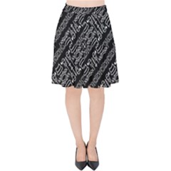 Tribal Stripes Pattern Velvet High Waist Skirt