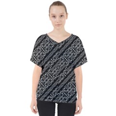 Tribal Stripes Pattern V-neck Dolman Drape Top by dflcprints