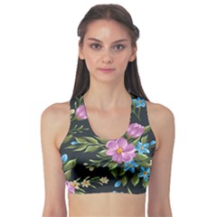 Beautiful Floral Pattern Sports Bra