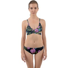 Beautiful Floral Pattern Wrap Around Bikini Set