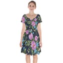 Beautiful Floral Pattern Short Sleeve Bardot Dress View1