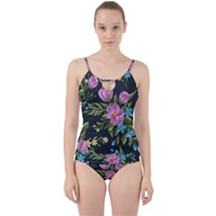 Beautiful Floral Pattern Cut Out Top Tankini Set by allthingseveryone