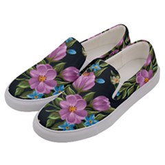 Beautiful Floral Pattern Men s Canvas Slip Ons by allthingseveryone