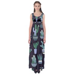 Cactus Pattern Empire Waist Maxi Dress by allthingseveryone