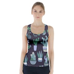 Cactus Pattern Racer Back Sports Top