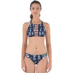 Cactus Pattern Perfectly Cut Out Bikini Set