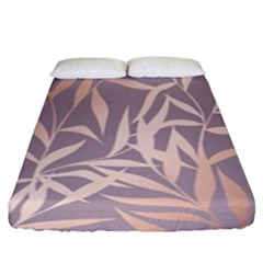 Rose Gold, Asian,leaf,pattern,bamboo Trees, Beauty, Pink,metallic,feminine,elegant,chic,modern,wedding Fitted Sheet (king Size)