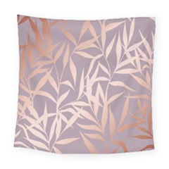 Rose Gold, Asian,leaf,pattern,bamboo Trees, Beauty, Pink,metallic,feminine,elegant,chic,modern,wedding Square Tapestry (large)