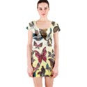 Colorful Butterflies Short Sleeve Bodycon Dress View1