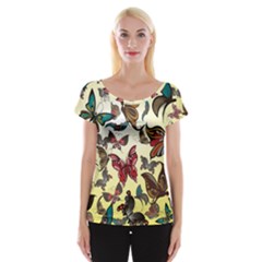 Colorful Butterflies Cap Sleeve Tops by allthingseveryone