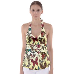 Colorful Butterflies Babydoll Tankini Top