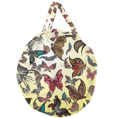 Colorful Butterflies Giant Round Zipper Tote