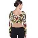 Colorful Butterflies Velvet Long Sleeve Crop Top View2