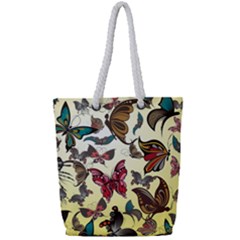 Colorful Butterflies Full Print Rope Handle Bag (small)