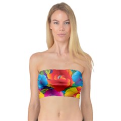 Neon Colored Floral Pattern Bandeau Top by allthingseveryone