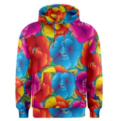 Neon Colored Floral Pattern Men s Pullover Hoodie by allthingseveryone