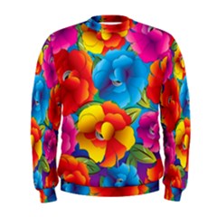 Neon Colored Floral Pattern Men s Sweatshirt by allthingseveryone