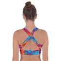 Neon Colored Floral Pattern Cross Back Sports Bra View2