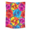 Neon Colored Floral Pattern Medium Tapestry View1