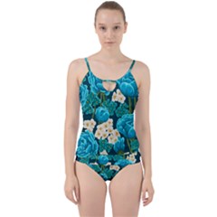 Light Blue Roses And Daisys Cut Out Top Tankini Set by allthingseveryone