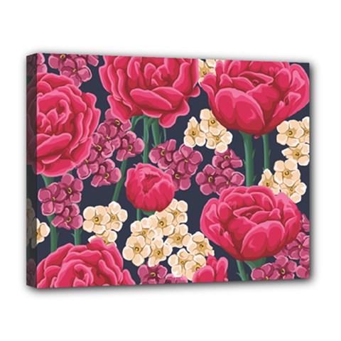 Pink Roses And Daisies Canvas 14  X 11  by allthingseveryone