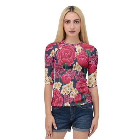 Pink Roses And Daisies Quarter Sleeve Raglan Tee by allthingseveryone