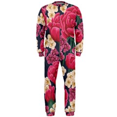 Pink Roses And Daisies Onepiece Jumpsuit (men)  by allthingseveryone