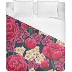 Pink Roses And Daisies Duvet Cover (california King Size) by allthingseveryone