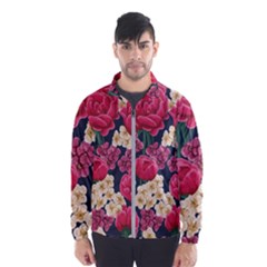 Pink Roses And Daisies Wind Breaker (men) by allthingseveryone