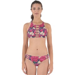 Pink Roses And Daisies Perfectly Cut Out Bikini Set