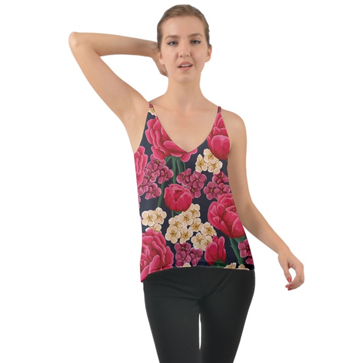 Pink Roses And Daisies Cami