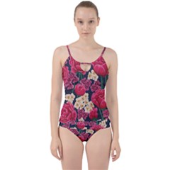 Pink Roses And Daisies Cut Out Top Tankini Set by allthingseveryone