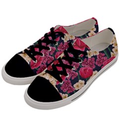 Pink Roses And Daisies Men s Low Top Canvas Sneakers by allthingseveryone