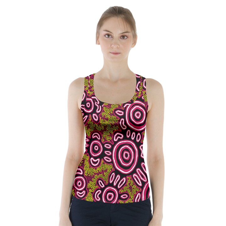 Aboriginal Art - You Belong Racer Back Sports Top