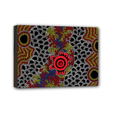 Aboriginal Art - Campsite Mini Canvas 7  X 5  by hogartharts