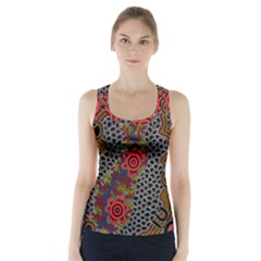 Aboriginal Art - Campsite Racer Back Sports Top by hogartharts