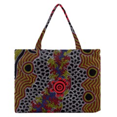 Aboriginal Art - Campsite Zipper Medium Tote Bag