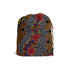 Aboriginal Art - Waterholes Drawstring Pouches (large)  by hogartharts