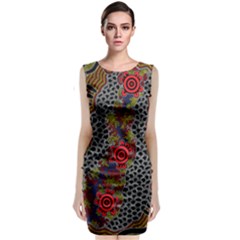 Aboriginal Art - Campsite Sleeveless Velvet Midi Dress