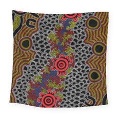 Aboriginal Art - Campsite Square Tapestry (large) by hogartharts