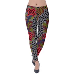 Aboriginal Art - Campsite Velvet Leggings