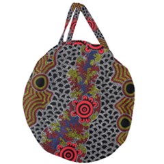 Aboriginal Art - Campsite Giant Round Zipper Tote by hogartharts