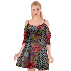 Aboriginal Art - Campsite Cutout Spaghetti Strap Chiffon Dress by hogartharts