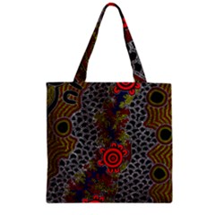 Aboriginal Art - Waterholes Zipper Grocery Tote Bag