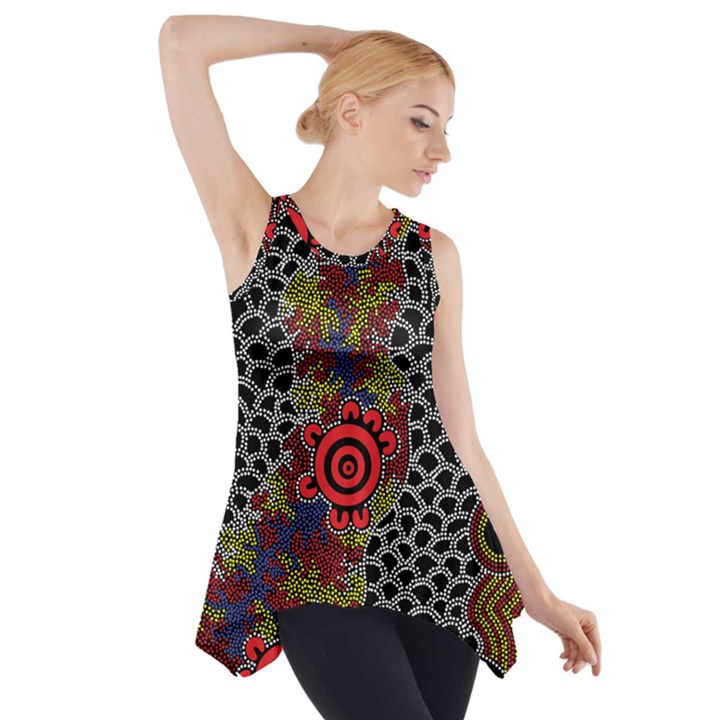 Aboriginal Art - Waterholes Side Drop Tank Tunic