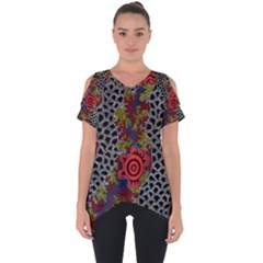 Aboriginal Art - Waterholes Cut Out Side Drop Tee by hogartharts