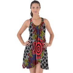 Aboriginal Art - Waterholes Show Some Back Chiffon Dress by hogartharts