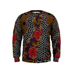 Aboriginal Art - Meeting Places Kids  Sweatshirt