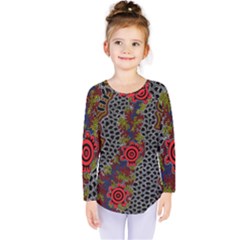 Aboriginal Art - Meeting Places Kids  Long Sleeve Tee