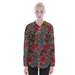 Aboriginal Art - Meeting Places Womens Long Sleeve Shirt